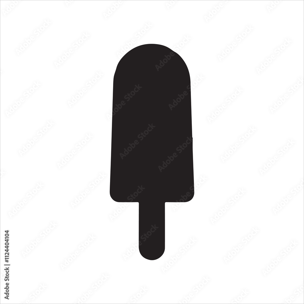 Black ice lolly silhouette vector illustration on white background Black ice lolly silhouette vector illustration on white background