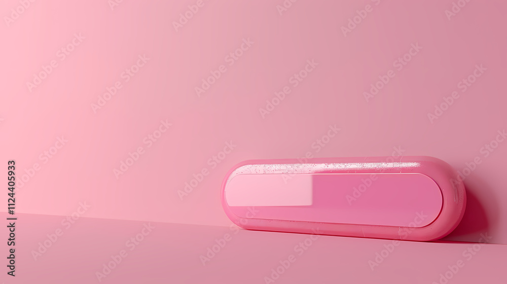 Pink Capsule: A single pink capsule stands out against a minimalist pink background, a perfect visual representation of modern minimalism and the concept of simplicity. Pink Capsule: A single pink capsule stands out against a minimalist pink background, a perfect visual representation of modern minimalism and the concept of simplicity.