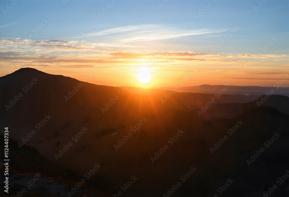 Fototapeta premium sunset over the mountains
