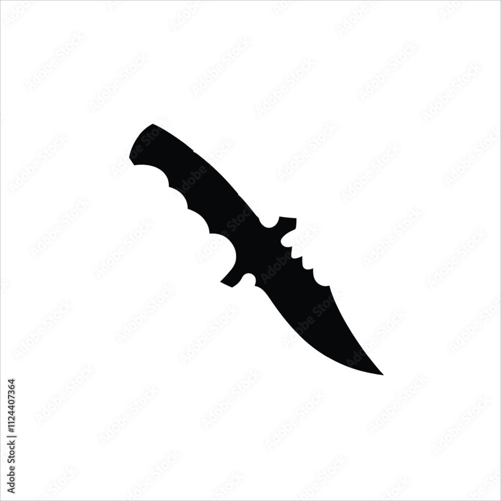 Knife silhouette vector illustration on white background Knife silhouette vector illustration on white background