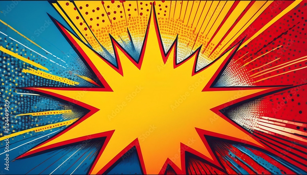 Fototapeta premium Colorful comic-style explosion graphic background.