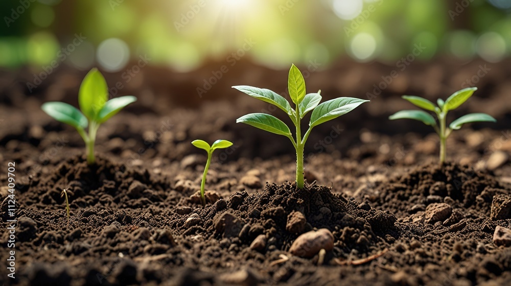 Fototapeta premium Earth Day concept. Growing green plant seeds. green environment concept.