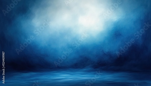 Serene Blue Abstract Background Impressionist Style Canvas Backdrop for Portraits and Products with Gentle Texture and Diffused Lighting