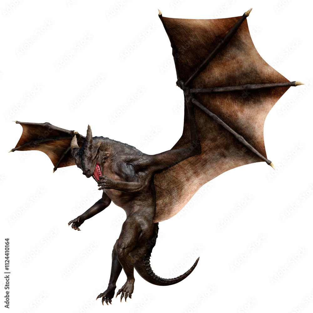 Fototapeta premium 3D Rendering Fairy Tale Dragon on White