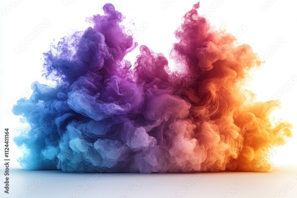 Fototapeta premium Mesmerizing Colorful Explosion of Hues in Smoke Cloud