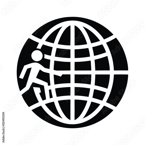 Global stride silhouette logo vector