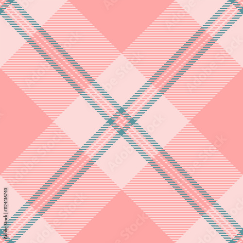Fibrous textile tartan check, order pattern background texture. Living room fabric seamless vector plaid in red and light colors.