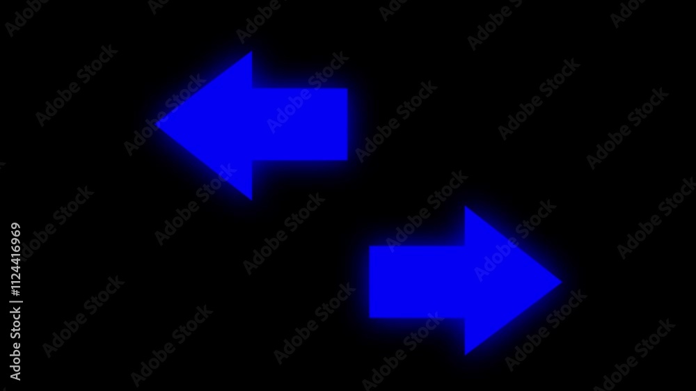 Direction Arrow Symbol Pointing on Black Background Animation 4K video animation . Direction Arrow Symbol Pointing on Black Background Animation 4K video animation .