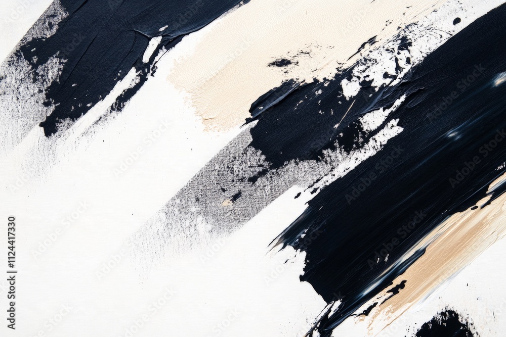 Abstract Black and White Painting with Bold Brush Strokes - Modern Wall Art for Home Decor and Interior Design Inspiration Abstract Black and White Painting with Bold Brush Strokes - Modern Wall Art for Home Decor and Interior Design Inspiration