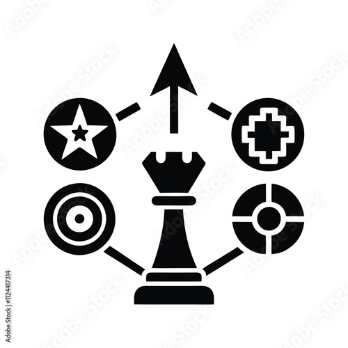 Strat align silhouette vector icon style.eps