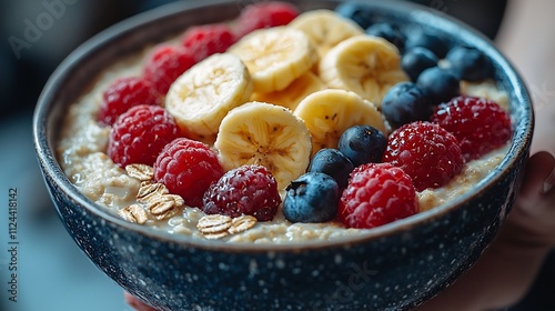 Muscle Fueling Breakfast Bodybuilder s Oatmeal Bowl Loaded with Protein Rich Fruit and Nutrients photo