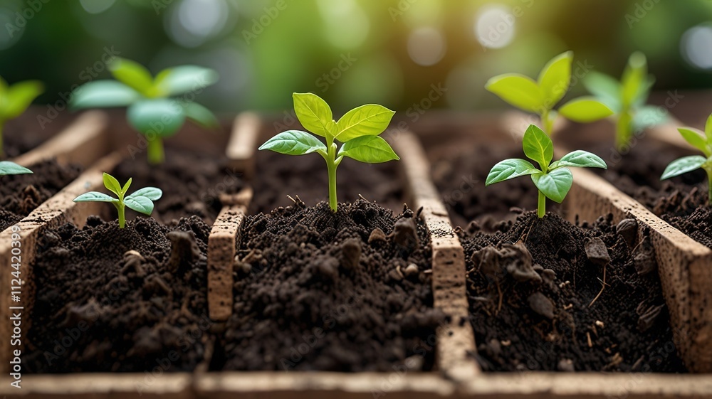 Fototapeta premium Earth Day concept. Growing green plant seeds. green environment concept.