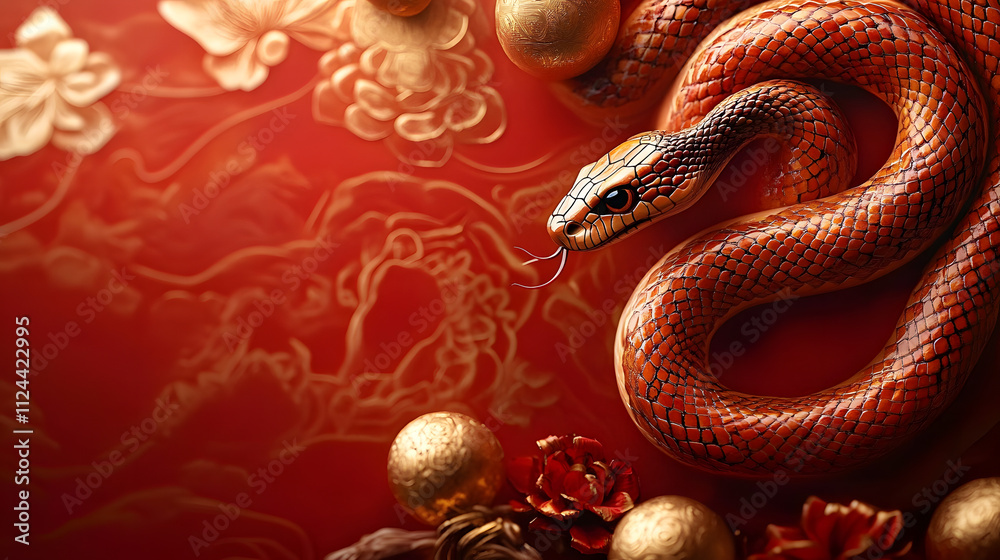 chinese snake new year background with copy space for text chinese snake new year background with copy space for text