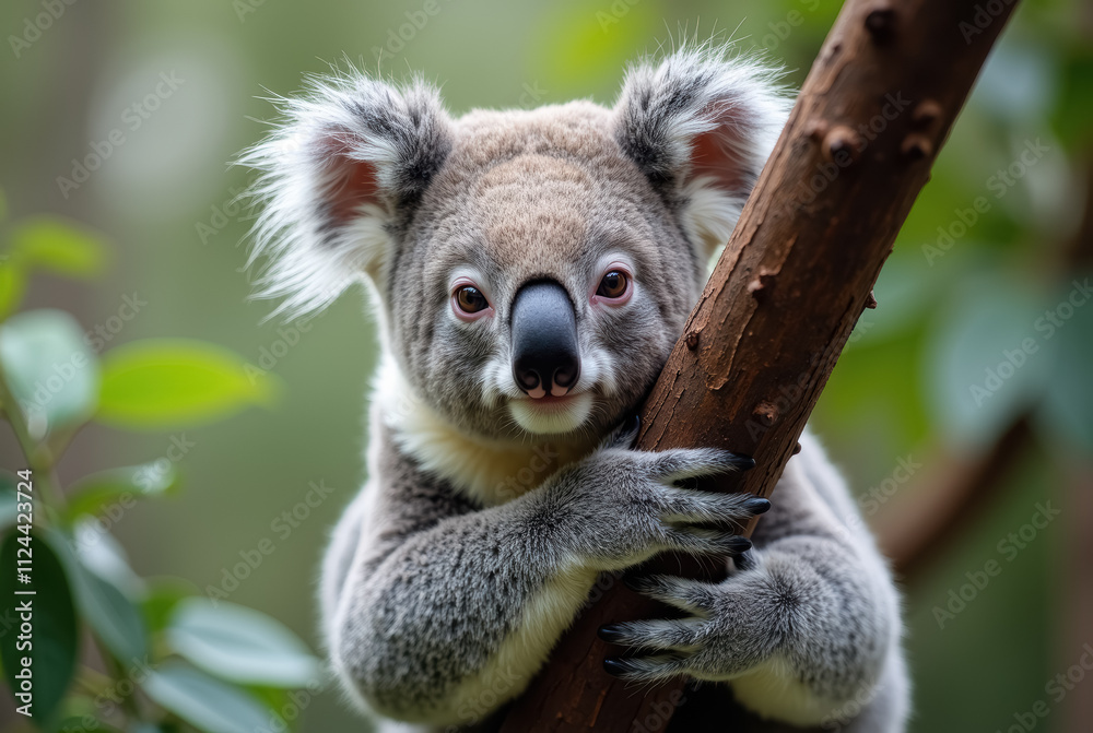 Fototapeta premium Koala bear holding a tree branch