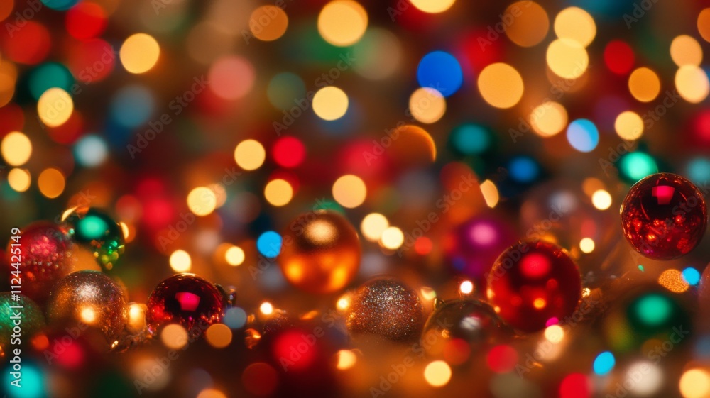 Abstract Festive Lights and Ornamental Spheres Abstract Festive Lights and Ornamental Spheres