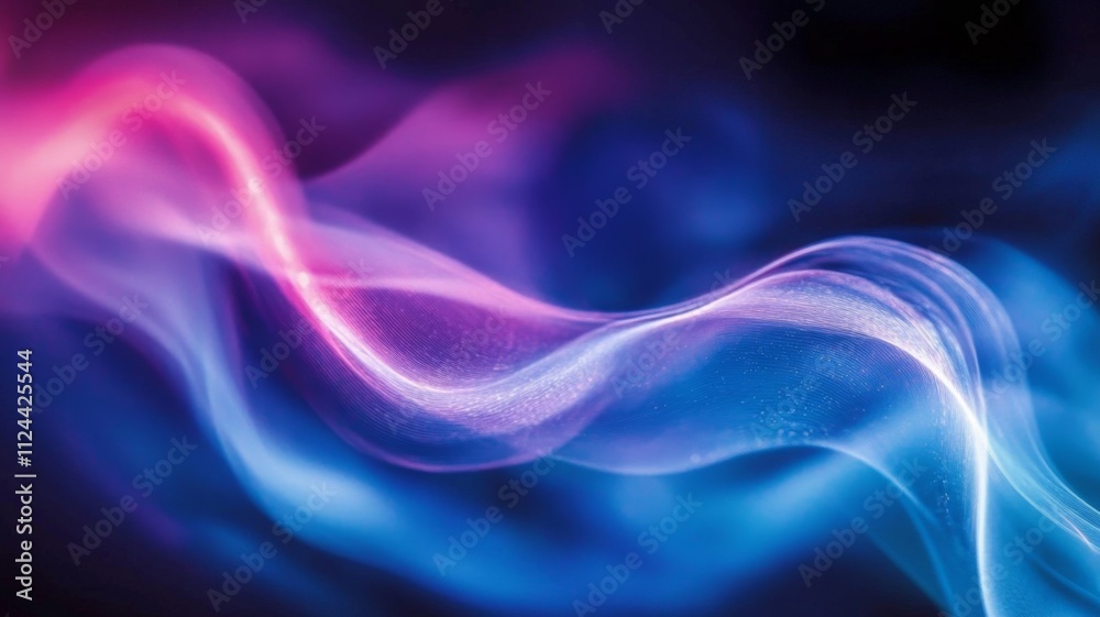 Abstract Blue and Pink Swirling Lights on Black Background Abstract Blue and Pink Swirling Lights on Black Background