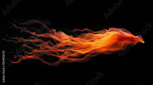 Fiery tendrils of bright orange and crimso photo