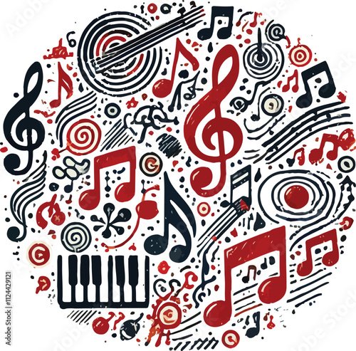 Music instrument vector on white background