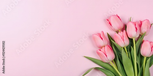 Pink Tulips on a Pink Background