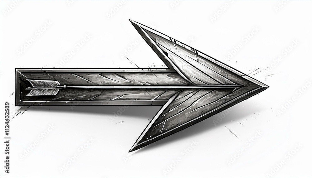 Naklejka premium right arrow on isolated white background