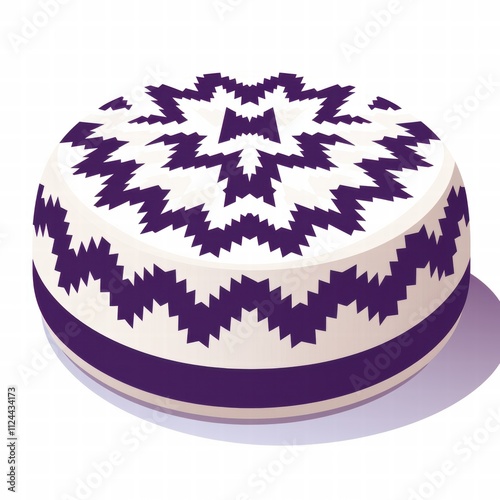 Traditional Taqiyah Islamic Cap with Geometric Pattern photo