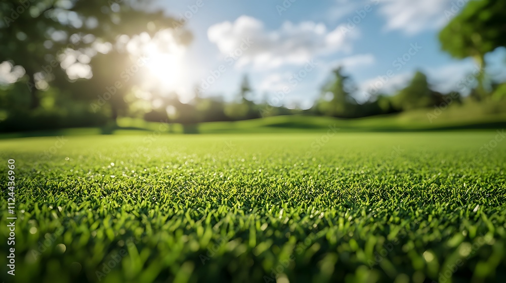 Lush Green Grass Field Under Sunny Sky Lush Green Grass Field Under Sunny Sky