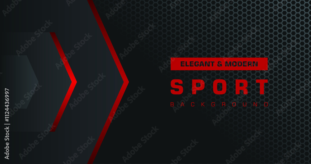 Modern sport background. Vector black background with arrows and metal pattern decoration. Creative geometric background.
