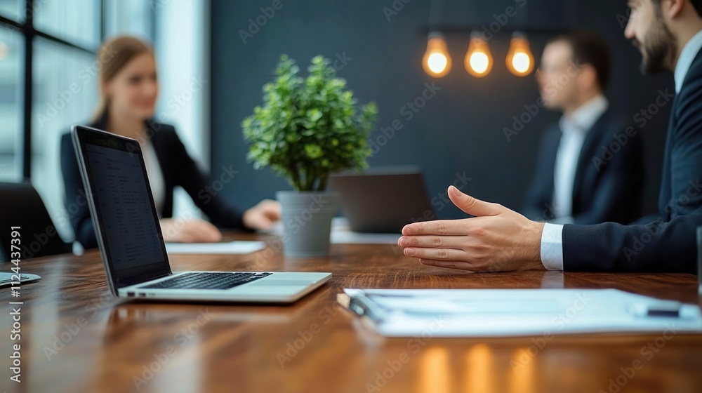 Business Meeting with Dynamic Interaction and Gestures Business Meeting with Dynamic Interaction and Gestures