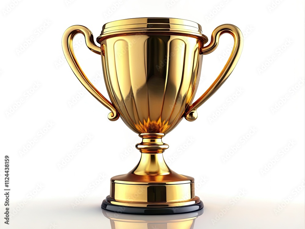 3D Rendered Golden Trophy Cup, Award, Prize, Winner, Success, Achievement, White Background, Luxury, Golden Award, Competition, Victory, Celebration, Isolated, Shiny, Reflection 3D Rendered Golden Trophy Cup, Award, Prize, Winner, Success, Achievement, White Background, Luxury, Golden Award, Competition, Victory, Celebration, Isolated, Shiny, Reflection
