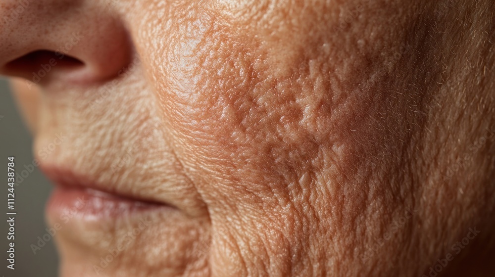 Fototapeta premium Close-up of aged skin showing texture and wrinkles 