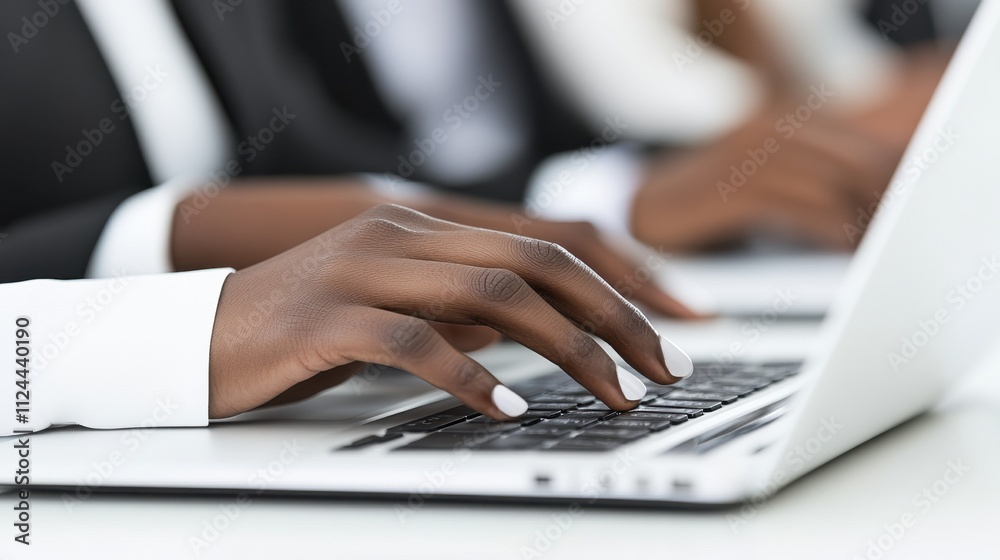 Businessman's Hands Typing on Laptop Keyboard Businessman's Hands Typing on Laptop Keyboard