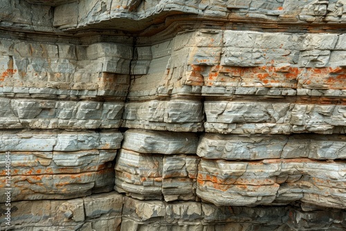 Photo of Sedimentary layered rock texture. Background texture for backdrops or mapping