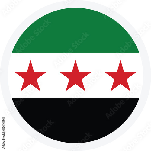 Obraz na płótnie Flag of Syria. Flat round icon on transparent background w salonie