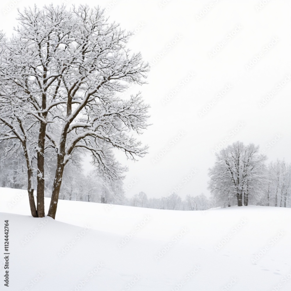 Winter snow landscape isolated on white background Winter snow landscape isolated on white background