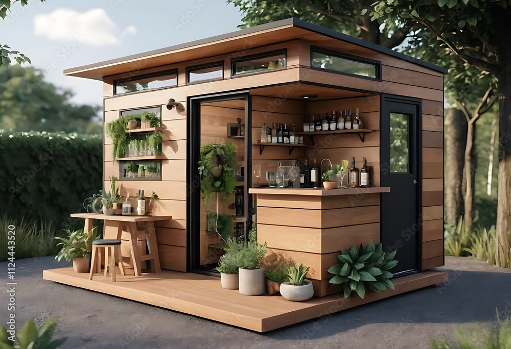 tiny house mini bar with a sustainable building concept