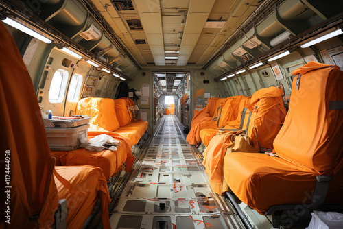 Wonderful Vintage military helicopter cockpit at night