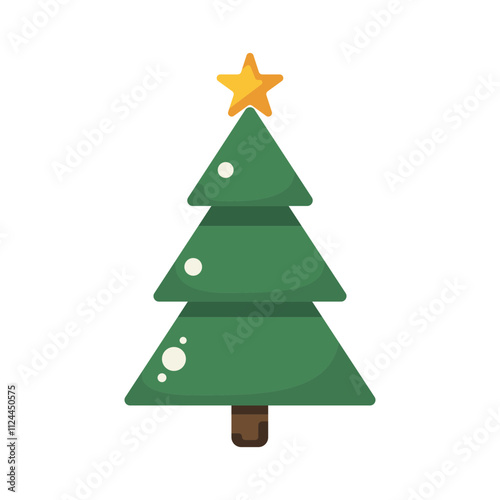 Wallpaper Mural Christmas Tree Flat Vector Illustration Torontodigital.ca