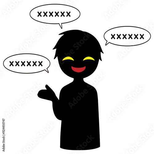 危険な話をする悪人イメージの素材