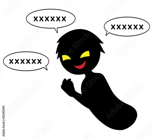 危険な話をする悪人イメージの素材