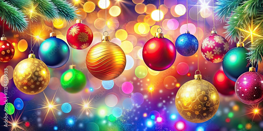 Colorful abstract Christmas background with sparkling lights and ornaments, Christmas, abstract, background, festive, holiday Colorful abstract Christmas background with sparkling lights and ornaments, Christmas, abstract, background, festive, holiday