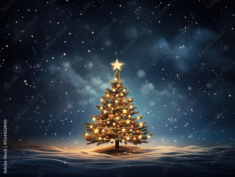 Attractive Beautiful Christmas Tree in Studio Attractive Beautiful Christmas Tree in Studio