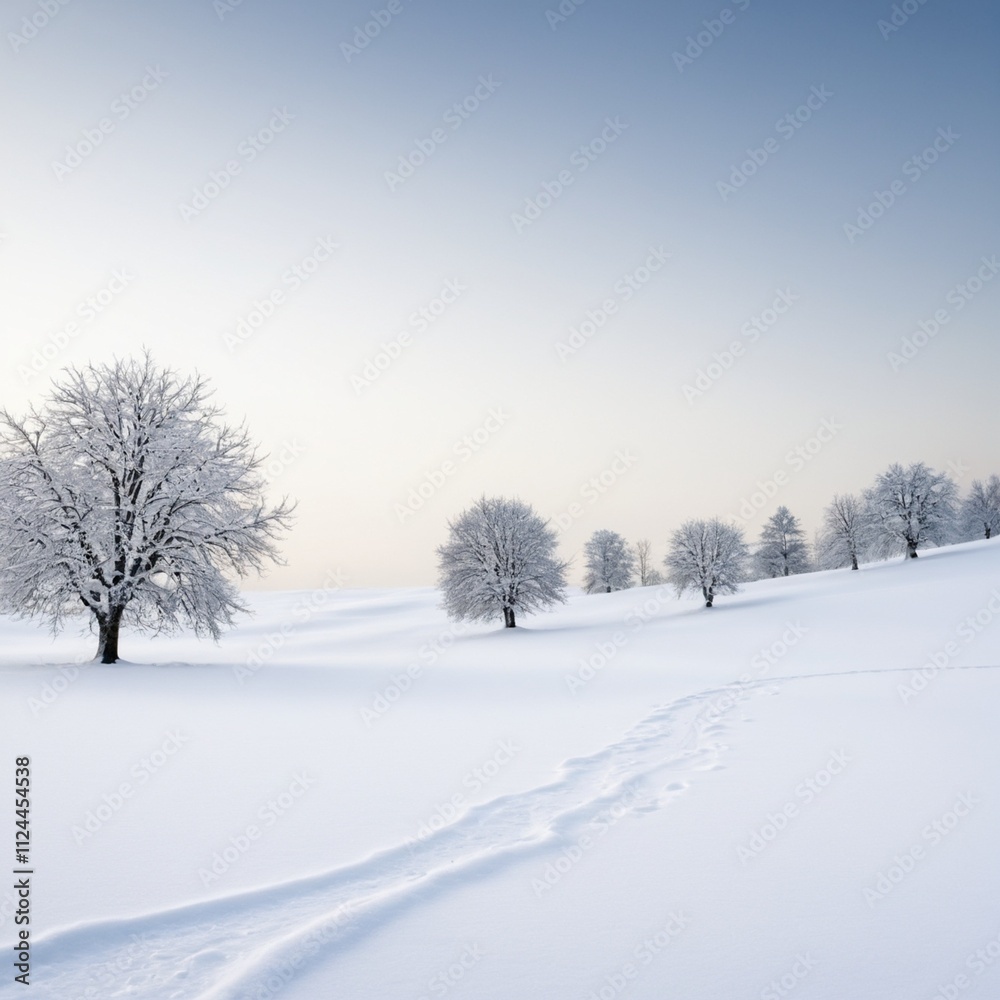 Winter snow landscape isolated on white background Winter snow landscape isolated on white background
