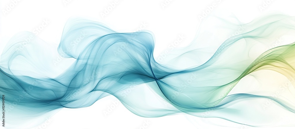 Abstract Teal and Green Smoke Wave Design, Serene Flowing Abstract Art Background, Digital Illustration Abstract Teal and Green Smoke Wave Design, Serene Flowing Abstract Art Background, Digital Illustration