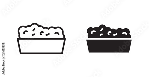 Pet food icon set in Thin line black color.