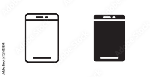 Phone icon set in Thin line black color.