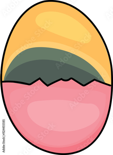 Cartoon illustration of preserved egg.