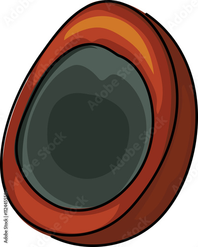 Cartoon illustration of preserved egg.