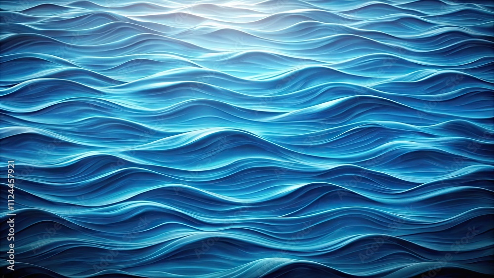 Fototapeta premium Blue textured background resembling waves in the ocean, blue, texture, background, waves, ocean, abstract, pattern, design