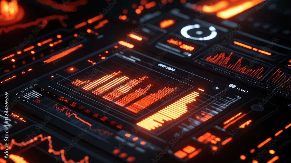 Futuristic Data Visualization in Dark Theme