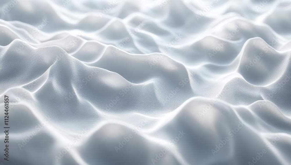 Obraz premium Soft and Serene Abstract Texture of Smooth White Fabric Waves with Gentle Curves and Light Reflections, Perfect for Backgrounds and Creative Projects